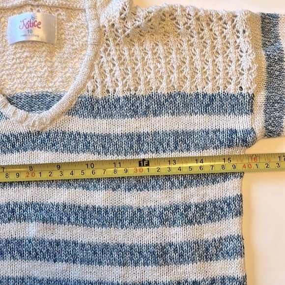 3/$20 😀 JUSTICE Knit striped hoodie sweater - Picture 4 of 5